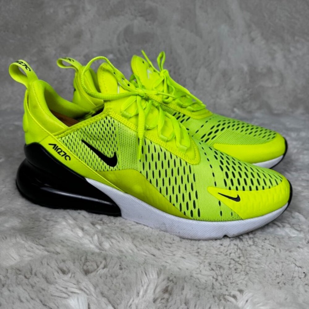 Nike Air Max 270 Volt Neon Yellow Green Men's Running Shoes Size 10.5 US